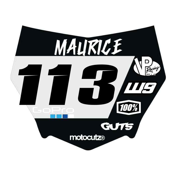 CUSTOM MOTOCUTZ FRONT PLATE DECAL