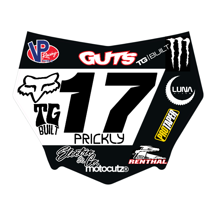 CUSTOM MOTOCUTZ FRONT PLATE DECAL