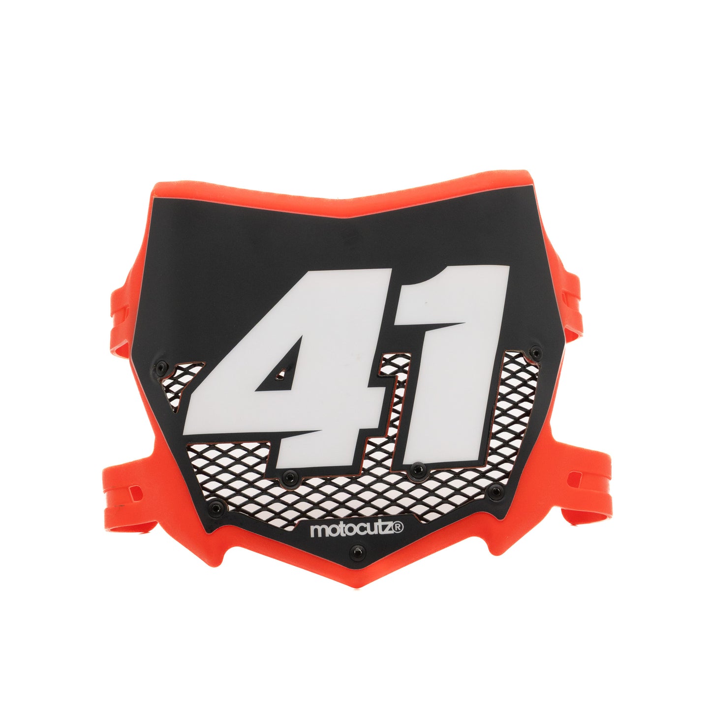MOTOCUTZ VENTED FRONT NUMBER PLATE PREMADE - WHITE/MATTE #41