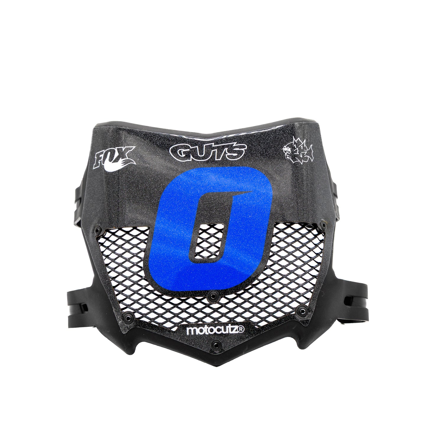 MOTOCUTZ VENTED FRONT NUMBER PLATE PREMADE - WHITE/METALLIC #0