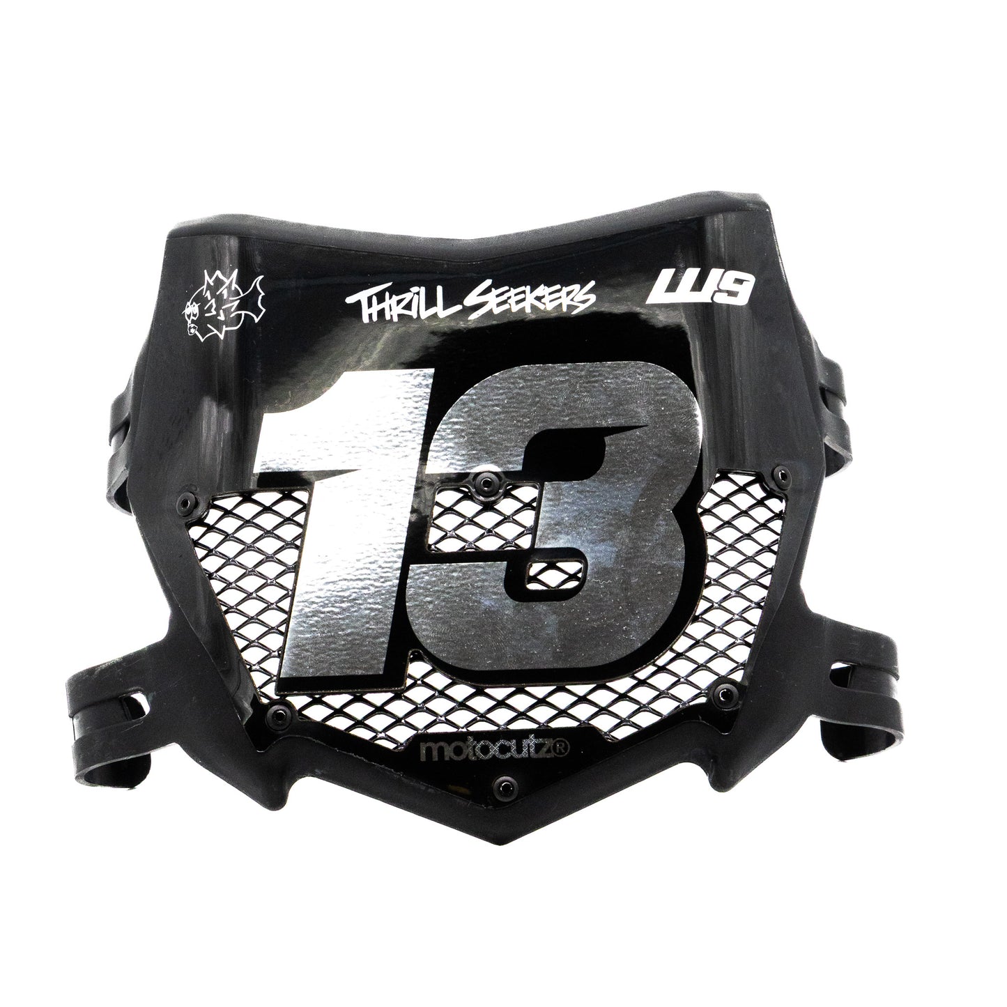 MOTOCUTZ VENTED FRONT NUMBER PLATE PREMADE - CHROME/GLOSS #13