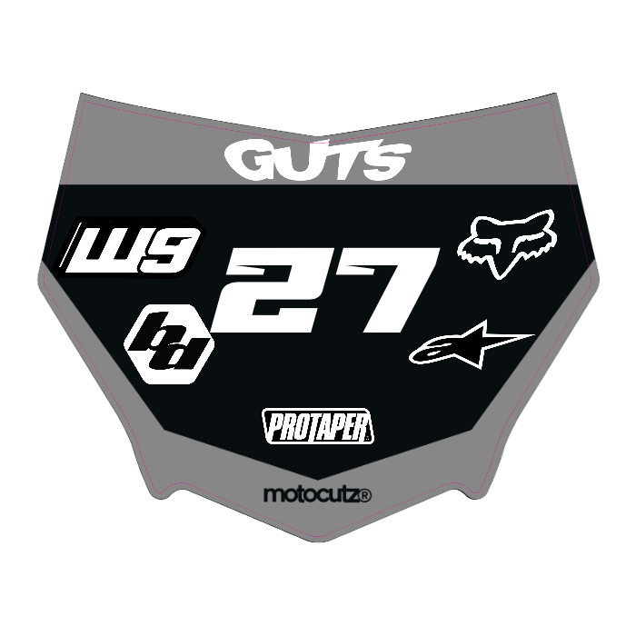 CUSTOM MOTOCUTZ FRONT PLATE DECAL