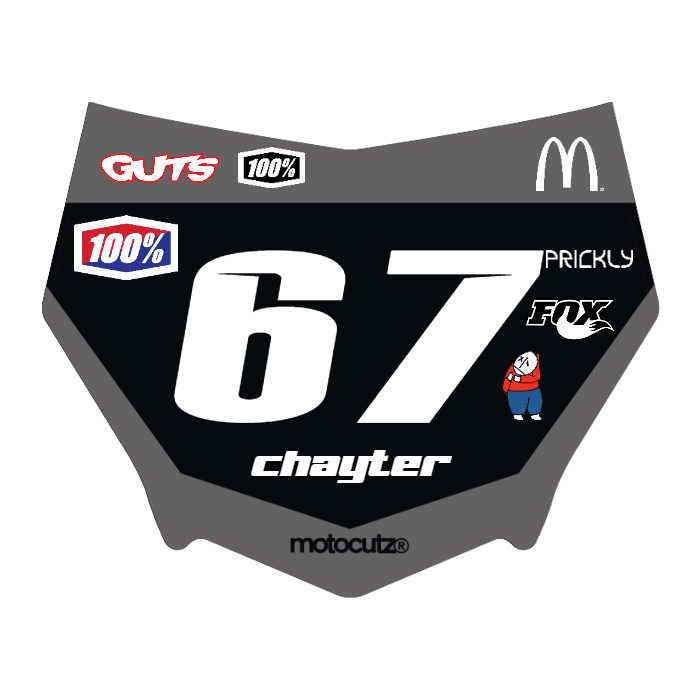 CUSTOM MOTOCUTZ FRONT PLATE DECAL