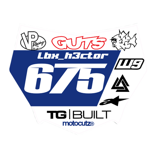 CUSTOM MOTOCUTZ FRONT PLATE DECAL