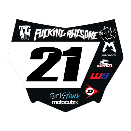 CUSTOM MOTOCUTZ FRONT PLATE DECAL