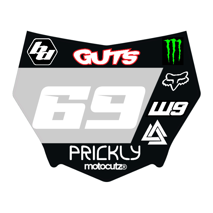 CUSTOM MOTOCUTZ FRONT PLATE DECAL