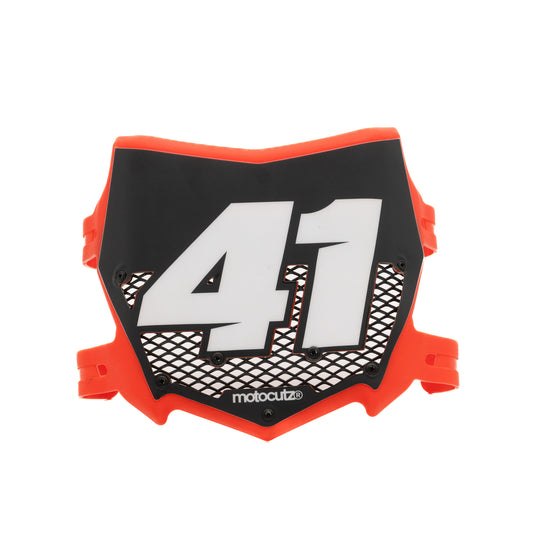 MOTOCUTZ VENTED FRONT NUMBER PLATE PREMADE - WHITE/MATTE #41