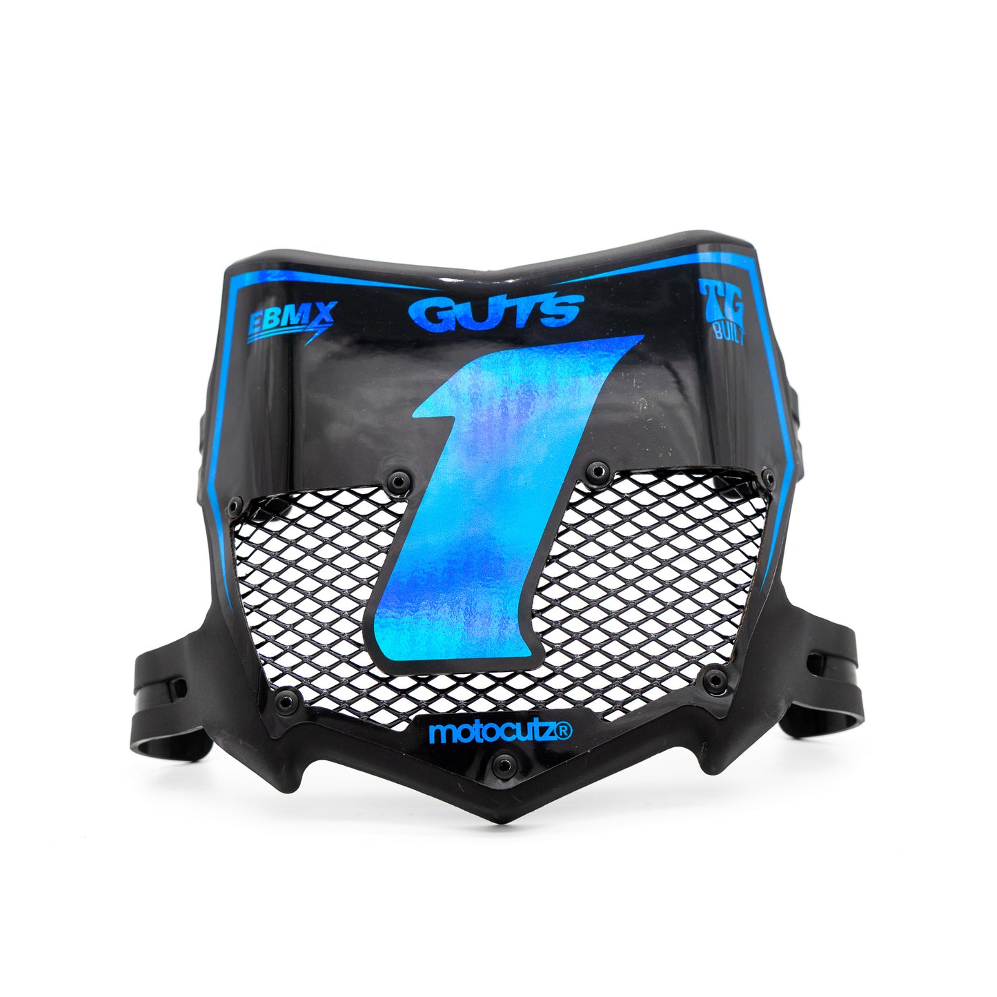 MOTOCUTZ VENTED FRONT NUMBER PLATE PREMADE - CHROME/GLOSS #1