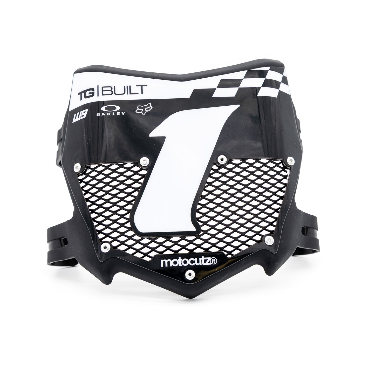 MOTOCUTZ VENTED FRONT NUMBER PLATE PREMADE - WHITE/GLOSS #1