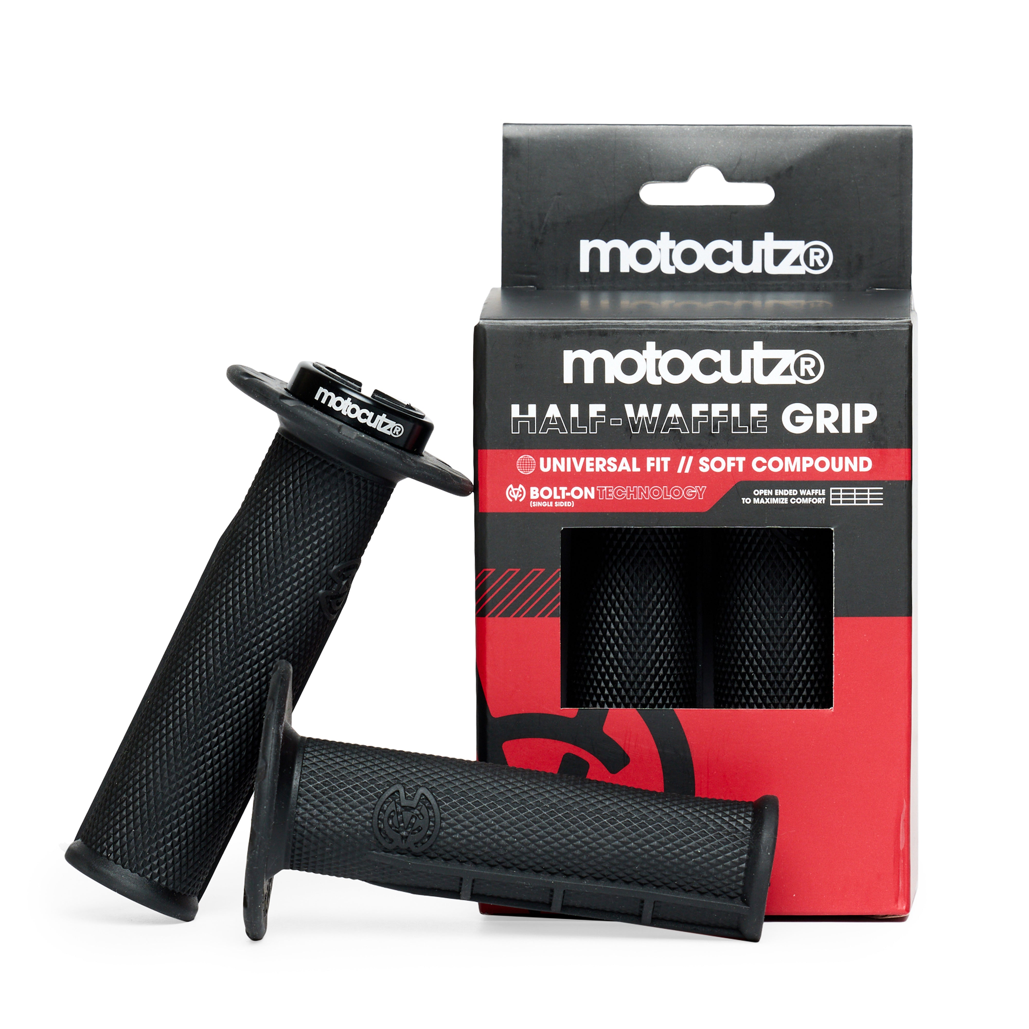 Universal Half Waffle Single Side Bolt-On Grips Black – MotocutzMX