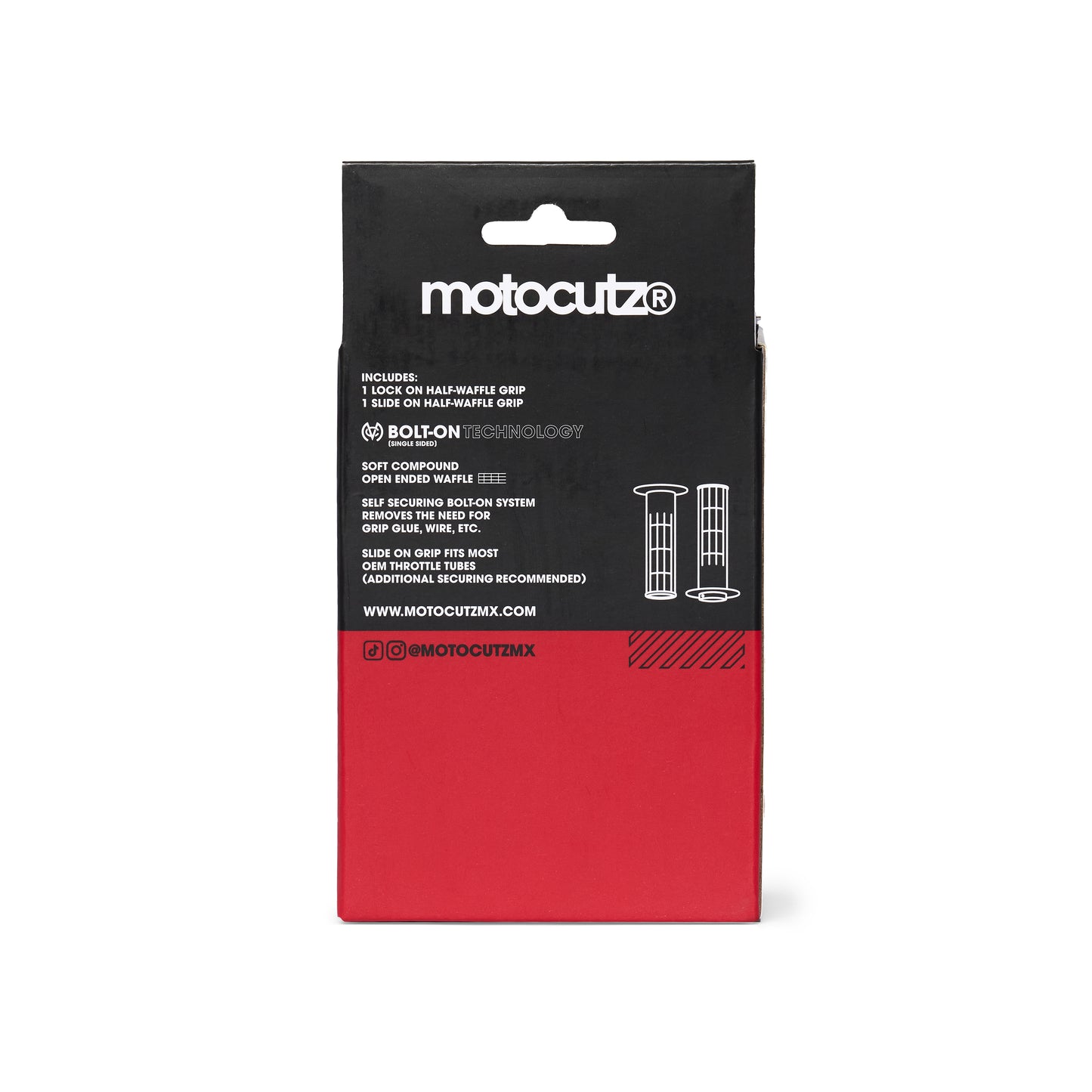 Universal Half Waffle Single Side Bolt-On Grips Black