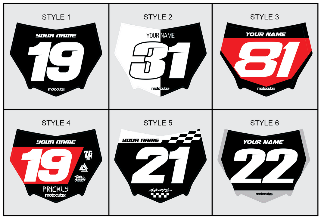 MOTOCUTZ FRONT NUMBER PLATE MotocutzMX motocutz-front-number-plate-motocutzmx