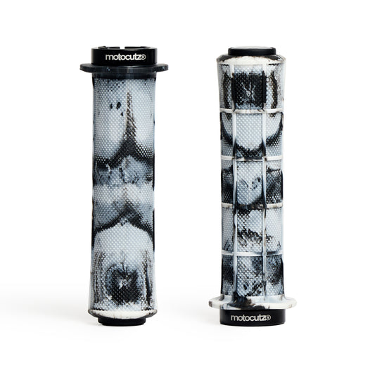 Mid Flange Bolt-On Grips White Dye