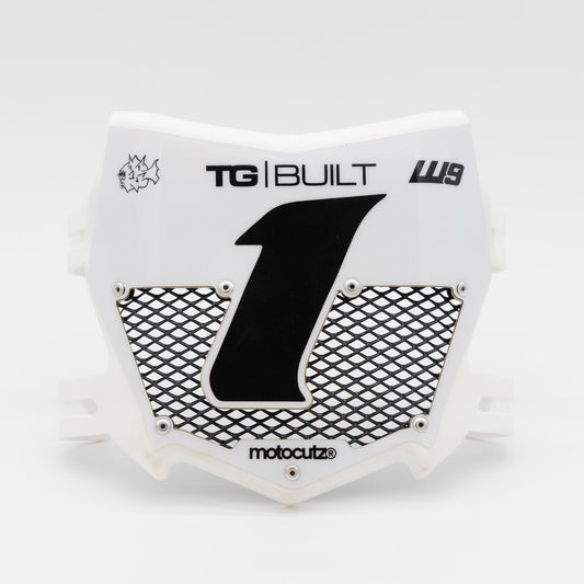 MOTOCUTZ VENTED FRONT NUMBER PLATE PRE6 WHITE