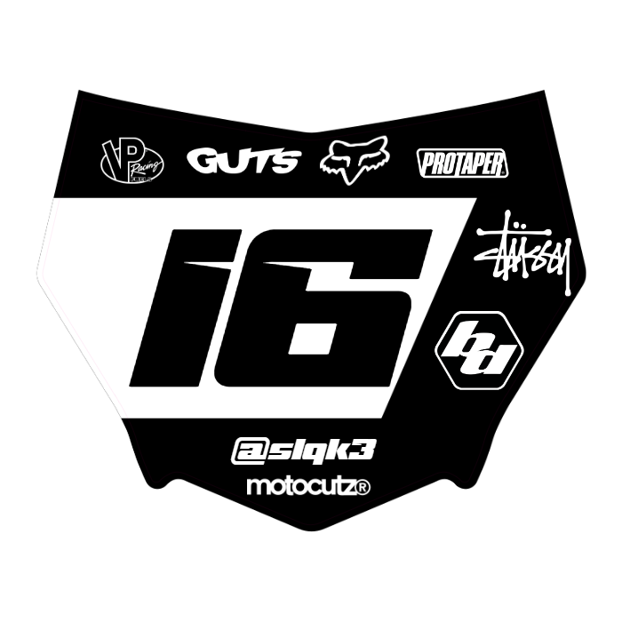 CUSTOM MOTOCUTZ FRONT PLATE DECAL