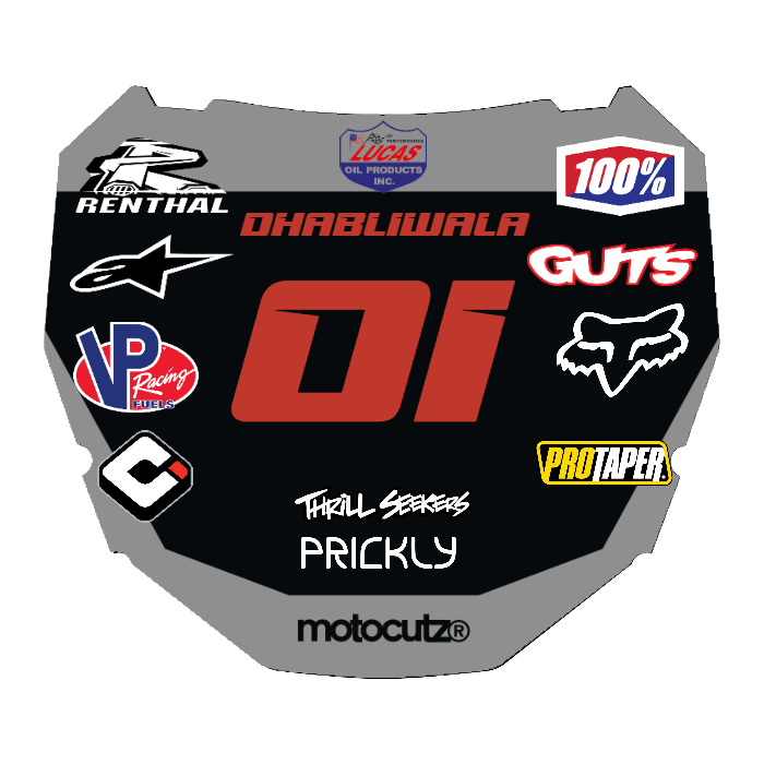 CUSTOM ODI NUMBER PLATE DECAL